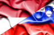 Waving flag of Slovenia and Monaco