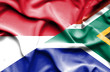 Waving flag of South Africa and Monaco