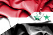 Waving flag of Syria and Monaco