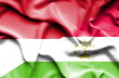 Waving flag of Tajikistan and Monaco