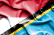 Waving flag of Tanzania and Monaco