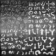 © desertsands - Doodle arrow icons set on chalk board. Chalk effect. Vector Illustration.