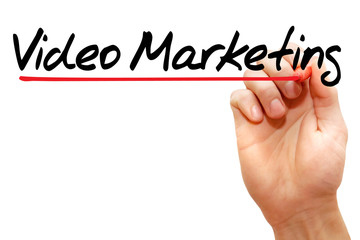 Poster - Hand writing Video Marketing with marker, business concept