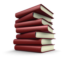 Poster - Stack of textbooks (clipping path included)