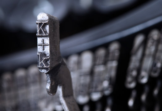 K hammer - old manual typewriter - cold blue filter