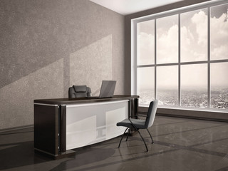 3d illustration of modern office desk