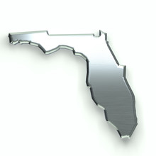 Florida Silver Map. 3D Design