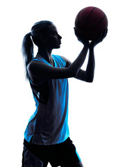 Wall Mural - woman basketball player silhouette