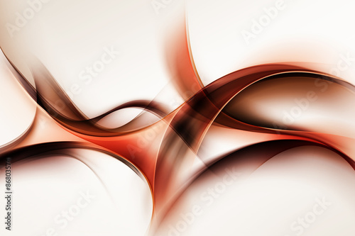 Naklejka - mata magnetyczna na lodówkę Creative Brown Orange Fractal Waves Art Abstract Background Composition