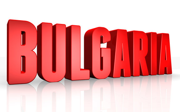 3D bulgaria text on white background