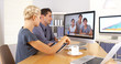 © Mark Adams - Multi-ethnic business colleagues having a video conference meeting