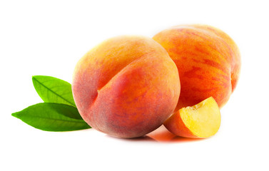 Poster - Ripe peach fruits.