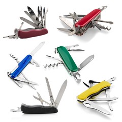 Wall Mural - Penknife, Work Tool, White Background.