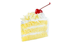 White Cake Delicious, Vanilla Cake Topping With White Chocolate