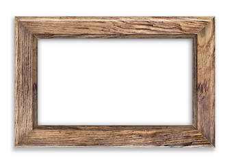 Wood frame isolated on white