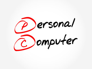 Poster - pc - personal computer, acronym business concept