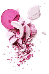 Eyeshadow pink on a white background