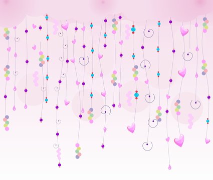 Background pink circles and hearts