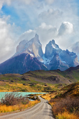 Wall Mural - Majestic peaks of Los Kuernos