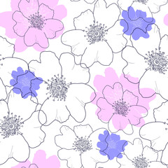 Wall Mural - Floral seamless pattern