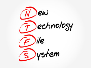 Poster - ntfs - new technology file system, acronym concept