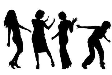 Sticker - Vector silhouettes of women.