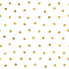 Seamless Polka Dot Golden Pattern.
