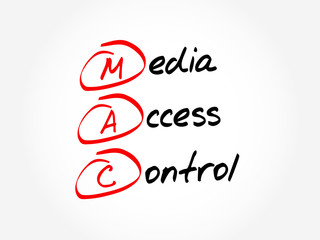 Aufkleber - MAC - Media Access Control, acronym concept