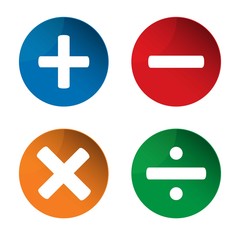 Mathematics signs. Add icon. Minus icon. Multiply icon. Divine i