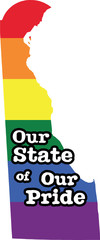 Wall Mural - Delaware gay pride vector state sign