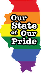 Wall Mural - Illinois gay pride vector state sign