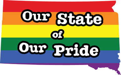 Wall Mural - South Dakota gay pride vector state sign