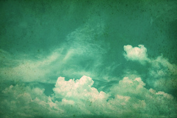 retro color tone of clouds with blue sky in sunny day