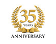 anniversary logo ribbon wreath 35