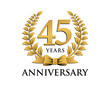 anniversary logo ribbon wreath 45
