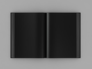 3d render open black book