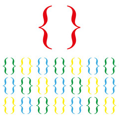Wall Mural - curly bracket icon colored set