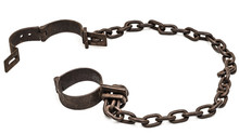 Old Chains Or Shackles Used For Locking Up Prisoners Or Slaves Between 1600 And 1800.