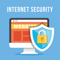 Poster - Internet security flat illustration concept