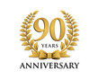 anniversary logo ribbon wreath 90
