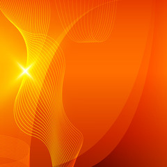 Orange abstract background bending line