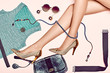 © evgenij918 - Womans sexy slim legs with Set of stylish luxury clothes