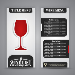 Poster - Menu Design for wine cafes, restaurants