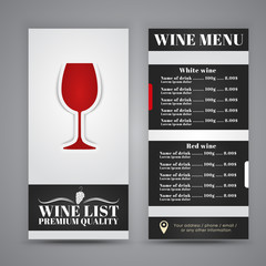 Wall Mural - Menu Design for wine cafes, restaurants