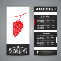 Poster - Menu Design for wine cafes, restaurants