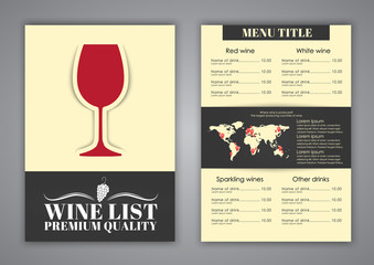 Wall Mural - Menu Design for wine cafes, restaurants