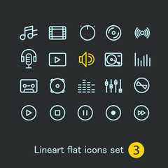 Poster - Different modern media web application icons collection. Vector