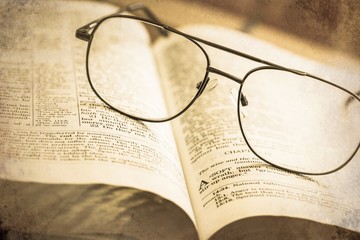 Canvas Print - Book, old, closeup.