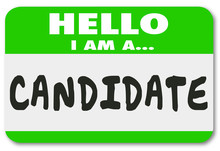 Candidate Name Tag Sticker Job Applicant Voting Election