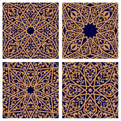 Poster - Seamless pattern of arabic ornament with floral elements